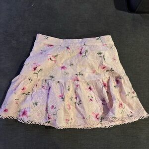 Forever 21 Light Pink Floral skirt with Lace